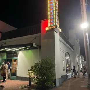 Outside of theater.
