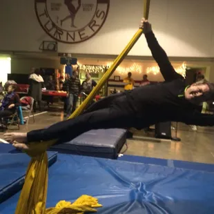 LEEB hip sway in satin ribbons. He's a natural! @leeboylston @weirdlouisville