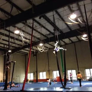 Aerialist in training