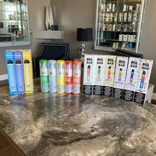 Some of our disposable brands.