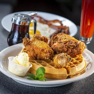 fried chicken and waffles