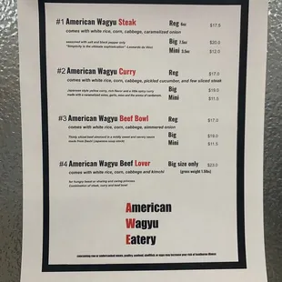 the menu