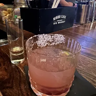 Amazing custom pomegranate margarita made by bartender Karla