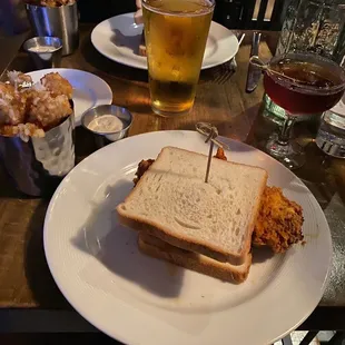 Tater Tots and Hot Chicken Sandwich