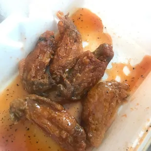 Hot honey wings cut up