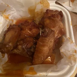 a close up of a takeout container