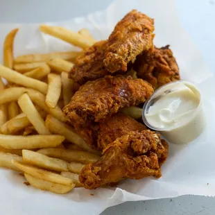 Party wings and fries