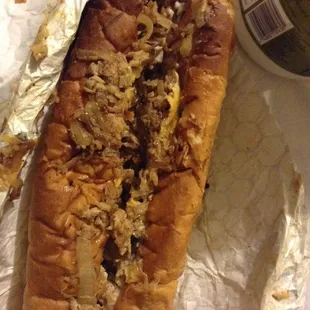 Chicken Cheesesteak with everything.