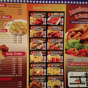 Take out menu (back)