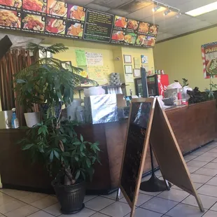 the inside of a restaurant