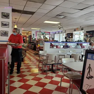 a man in a red shirt