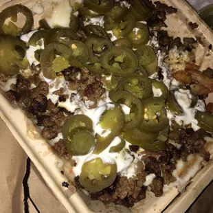 Carne asada fries about $12