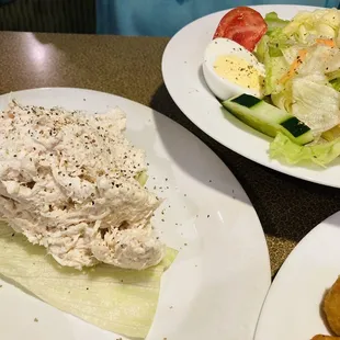 Chicken salad and green salad
