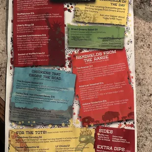 The menu