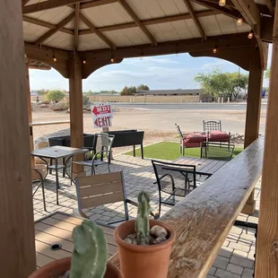 Patio in front of the entrance