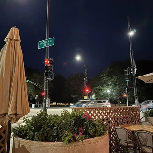 Patio View of Street. This is technically a beer garden so that it can stay open until 12 at night.