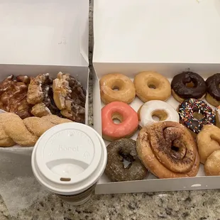 Donuts and to go coffee