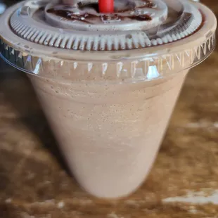 a chocolate milkshake