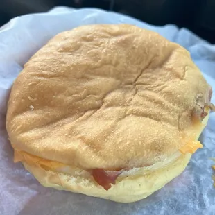 "Biscuit" sandwich?!? This is a hamburger roll