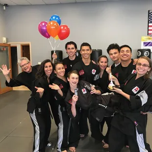 Staff at a Birthday party