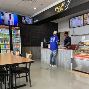 They have a dessert case filled with cake slices