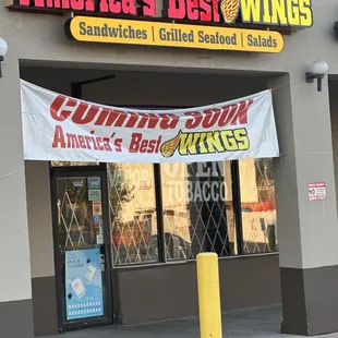 the entrance to the restaurant