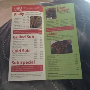 2nd part of menu