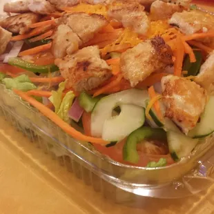 Grilled Chicken Salad. $7.95 for this huge salad with clean, fresh veggies and tasty chicken.