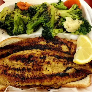 2'1'19 Grilled Lemon Pepper Catfish w Mixed Veggies