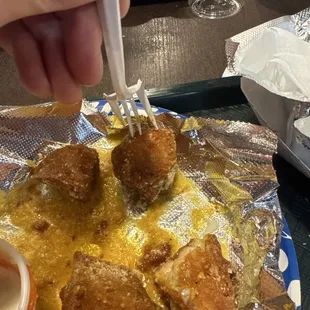 They should be renamed to Americas Worst Wings. Chicken was so tough &amp; overdone my fork couldnt even pick it up.