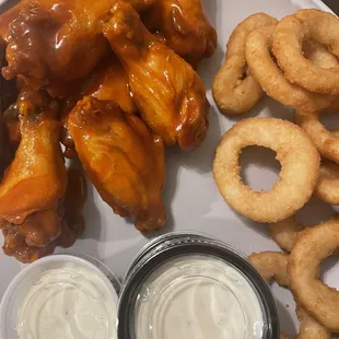 Wings and onion rings