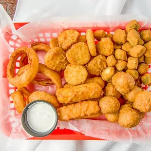 Onion Rings, Fried Dill Pickles, Mozzarella Sticks, &amp; Fried Okra are fan favorites!