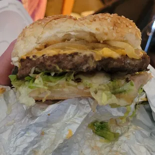 Cheeseburger with the forbidden lettuce!