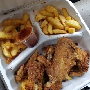 Ewwwww!!!! Feathers, obviously refried to nuked specs, fried in cornmeal and gray flesh inside!!! #Don&apos;tDoIt