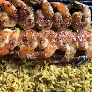 Grilled Shrimp (Garlic Flavor) with Dirty Rice!