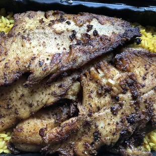 Grilled Flounder (Garlic Flavor) with Dirty Rice!