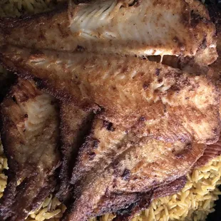 Cajun Grilled Flounder (with dirty rice!)