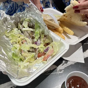 The gyro.  We tried deconstructing it to make it more edible....