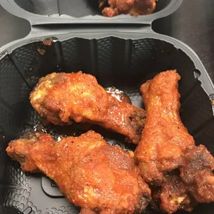 Dry wings. Hardly any sauce.