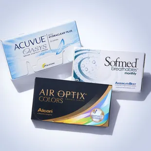 three boxes of air optix colors