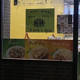 the window of a restaurant