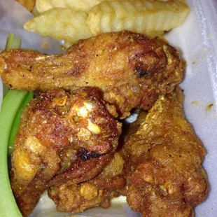 Moondust Wings . - wings are tossed in a garlicky dry seasoning