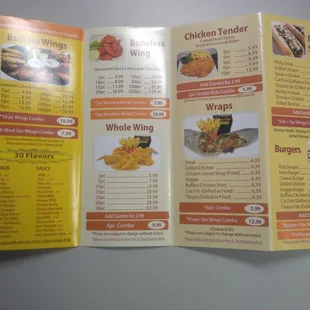menu