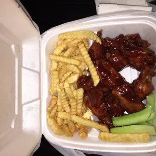 Honey bbq chicken and fries combo