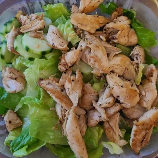 Grilled Chicken Salad. I ordered it minus everything !! Lol