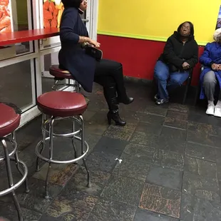 Didn&apos;t mean to snap her but was showing where u can eat in at