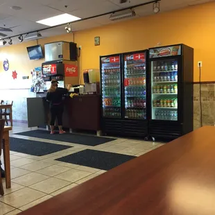 the inside of a restaurant