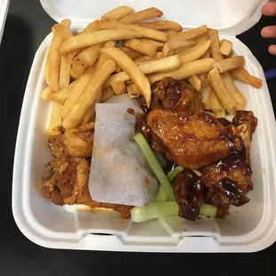 Old bay and honey BBQ wings