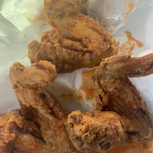 Yeah this chicken was definitely fried twice and over cooked. It was trashed.