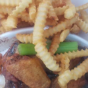 Kids meal... 5 wings (req all flats) with fries and a drink